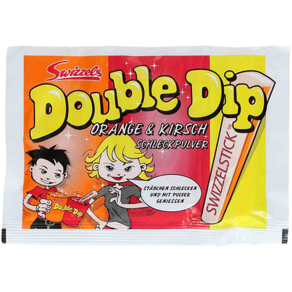 Swizzels Double Dip Orange & Cherry mit 36 Packungen mit Brausepulver