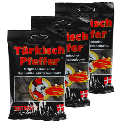 Türkisch Pfeffer 100g Lakritz Bonbon mit Salmiak Pulver Füllung