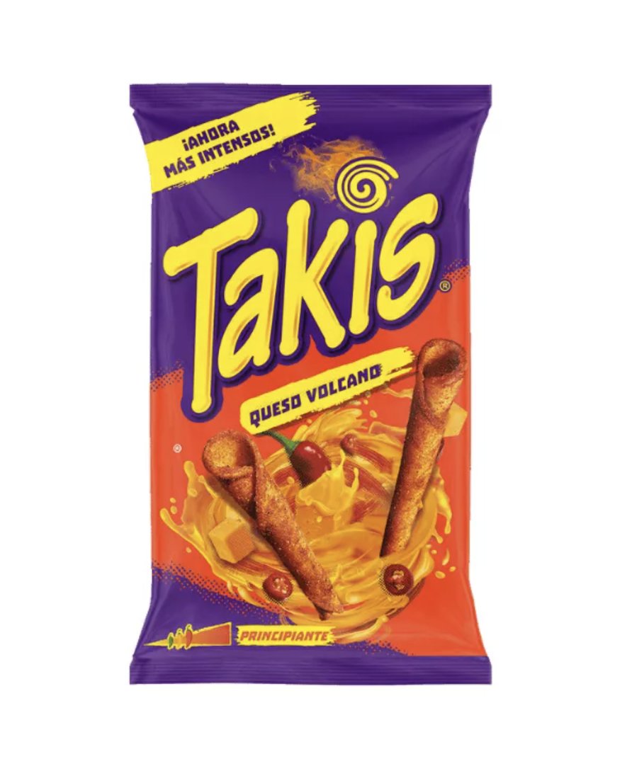 Takis Volcano 100g Gerollte Maischips mit Chili-Käse-Geschmack - Candyshop.ch