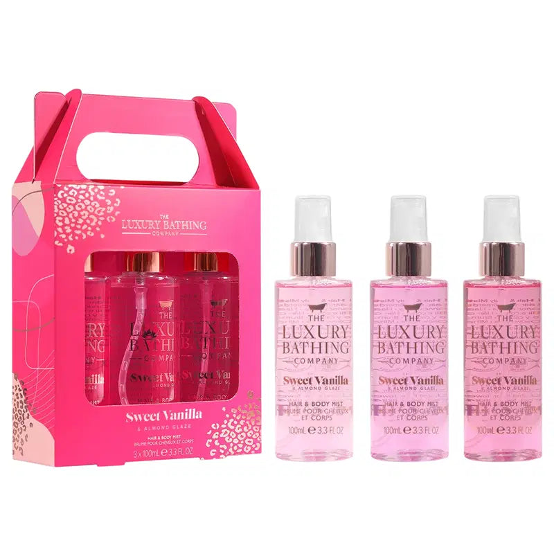 The Luxury Bathing Company Set Trio, The Luxury Bathing Company, Sweet Vanilla & Almond Glaze, Erfrischend, Körperspray, Für 