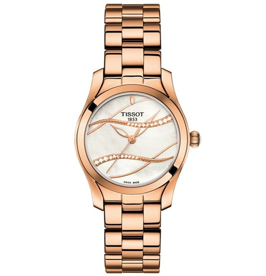 TISSOT T-WAVE W-Diamonds T1122103311100 Only Time Armbanduhr 30 mm Gold