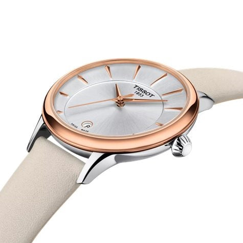 TISSOT T1332102603100 Date Armbanduhr 33 mm Gold