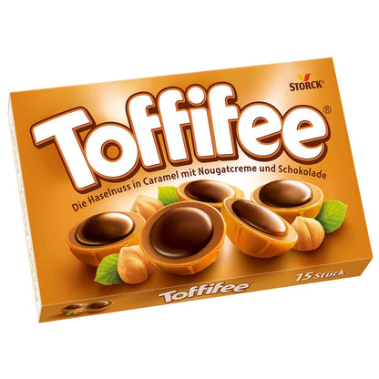 Toffifee 15er Toffifee - Haselnuss in Caramel mit Nougatcreme und Schokolade.