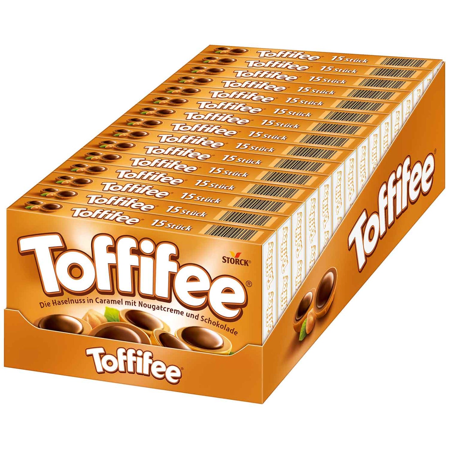 Toffifee 15er Toffifee - Haselnuss in Caramel mit Nougatcreme und Schokolade.