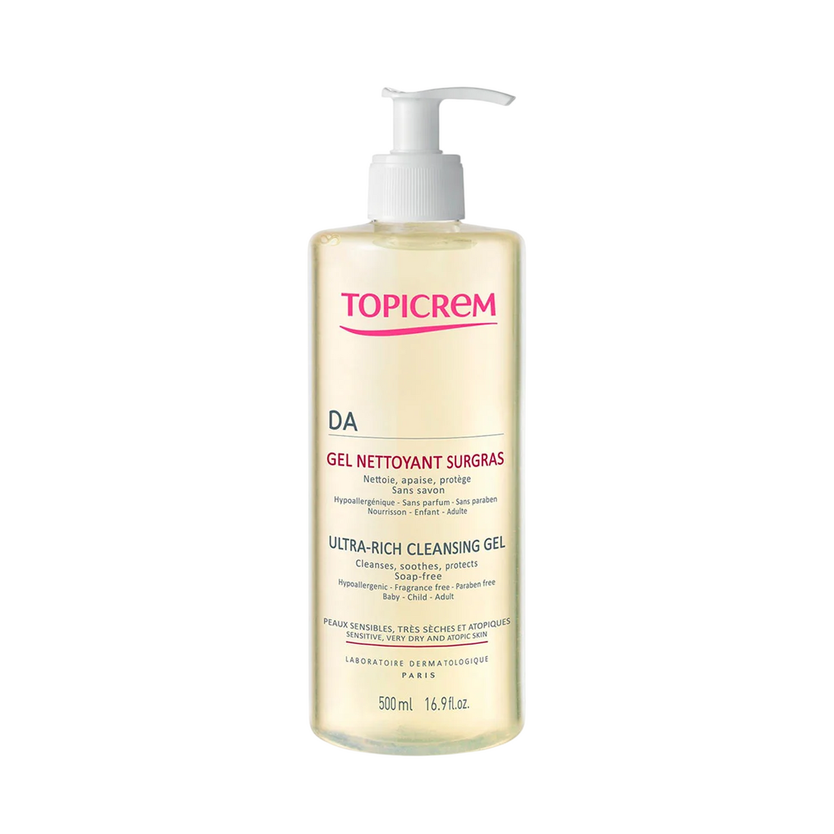 Topicrem Reinigungsgel Topicrem, DA Ultra Rich, Cleansing, Soothing & Protecting, Cleansing Gel, 500 ml Regular