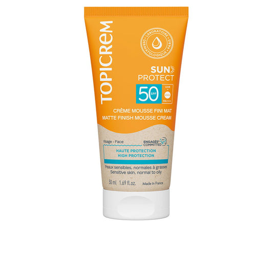 Topicrem Topicrem, Sun Protect, Befeuchtend und schützend, Vor Sonneneinstrahlung, Mousse, Für Gesicht & Körper, SPF 50, 50 m