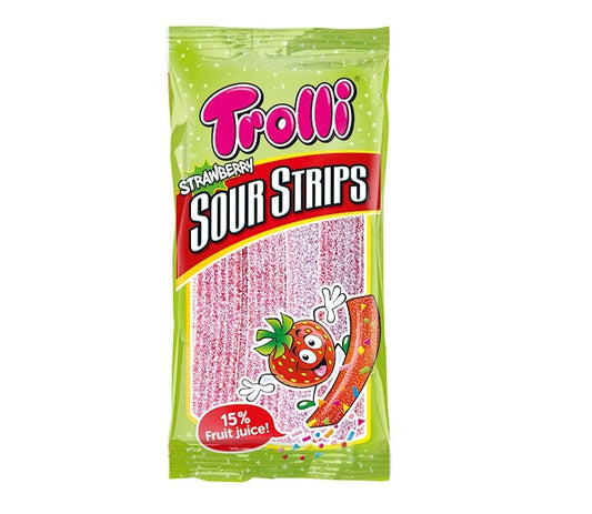 Trolli Strawberry Sour Strips 85g - Candyshop.ch