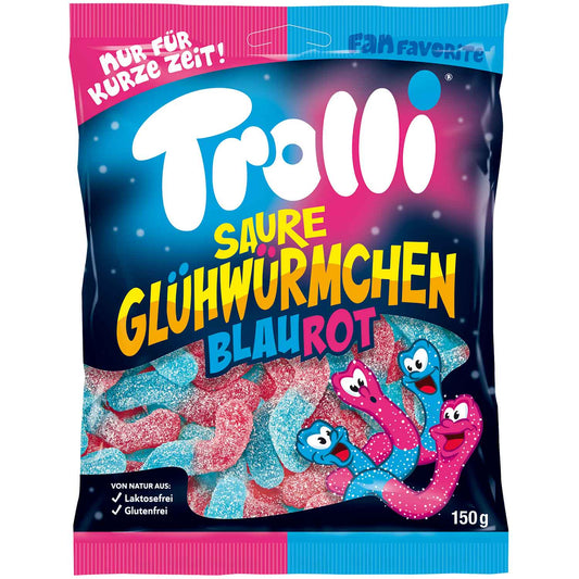 Trolli Saure Glühwürmchen Fan-Favorite Blau-Rot 150g Limited Edition - Candyshop.ch