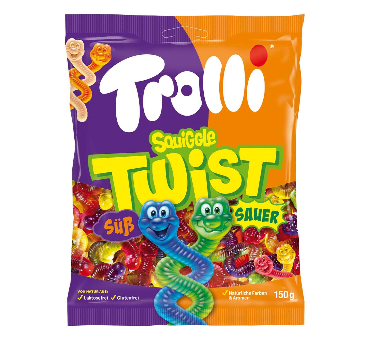 Trolli Squiggle Twist süss & sauer 150g Fruchtgummi Laktosefrei und glutenfrei