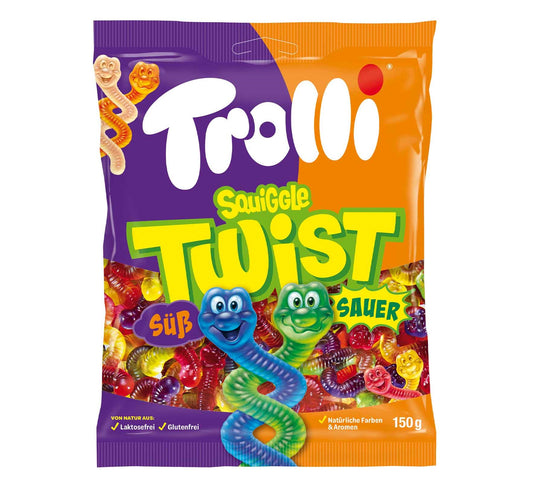 Trolli Squiggle Twist süss & sauer 150g Fruchtgummi Laktosefrei und glutenfrei