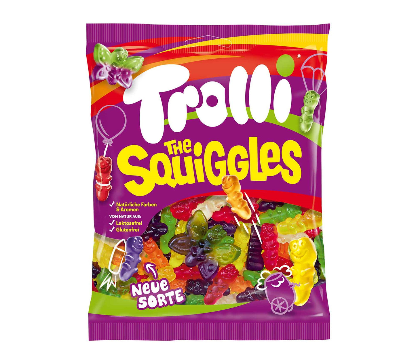 Trolli The Squiggles 150g Fruchtgummi. Laktosefrei und glutenfrei.