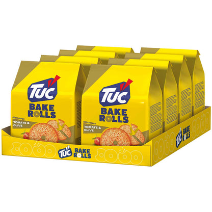 TUC Bake Rolls Tomate & Olive 150g  Knusprige Brot-Chips mit Tomaten-Oliven-Oregano-Würzung