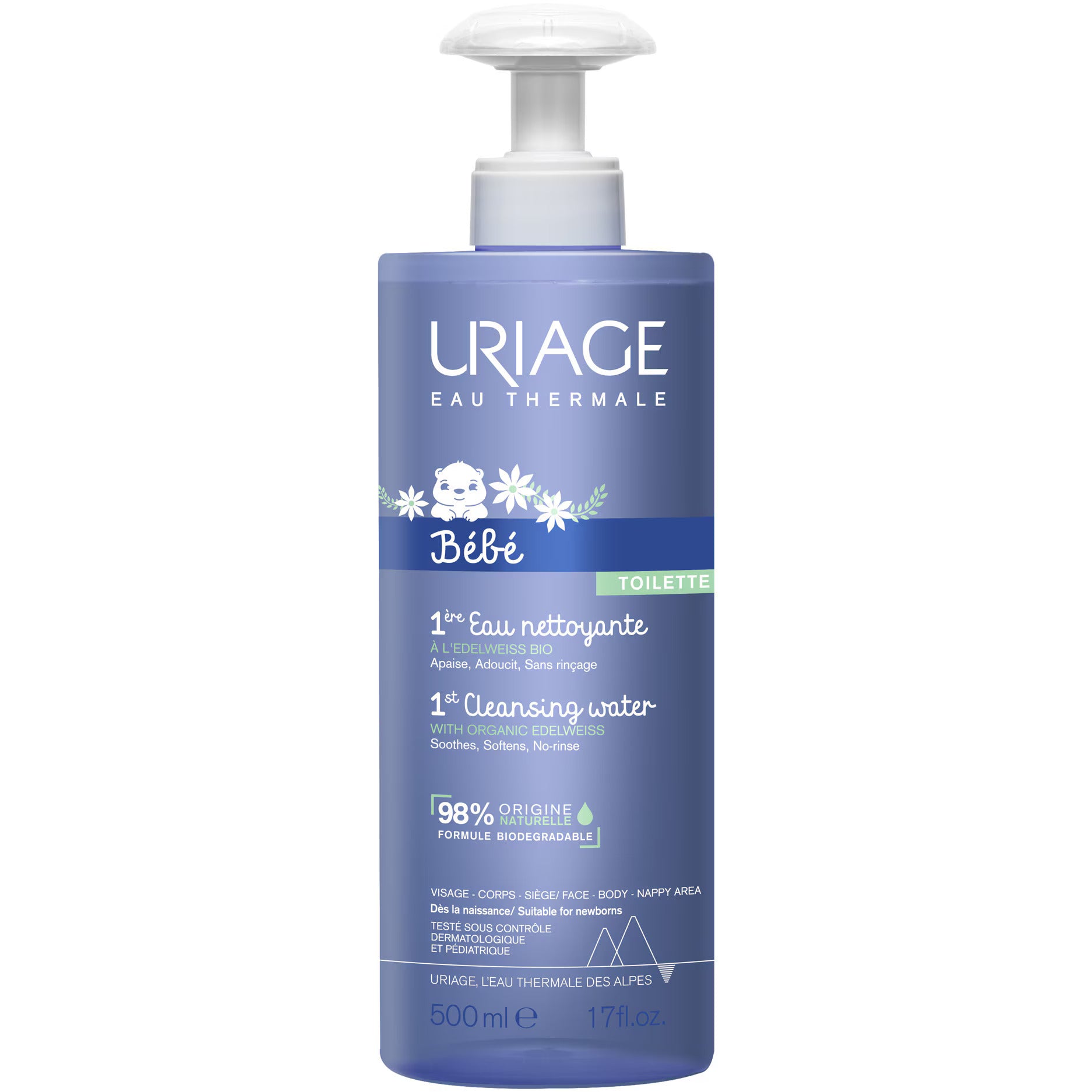 Uriage Uriage, Bebe, Reinigung, Mizellenwasser, Für alle Hauttypen, 500 ml Regular
