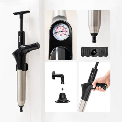 Hochdruck-Druckluftpömpel Jetpro mit 5-in-1-Manometer und Zubehör