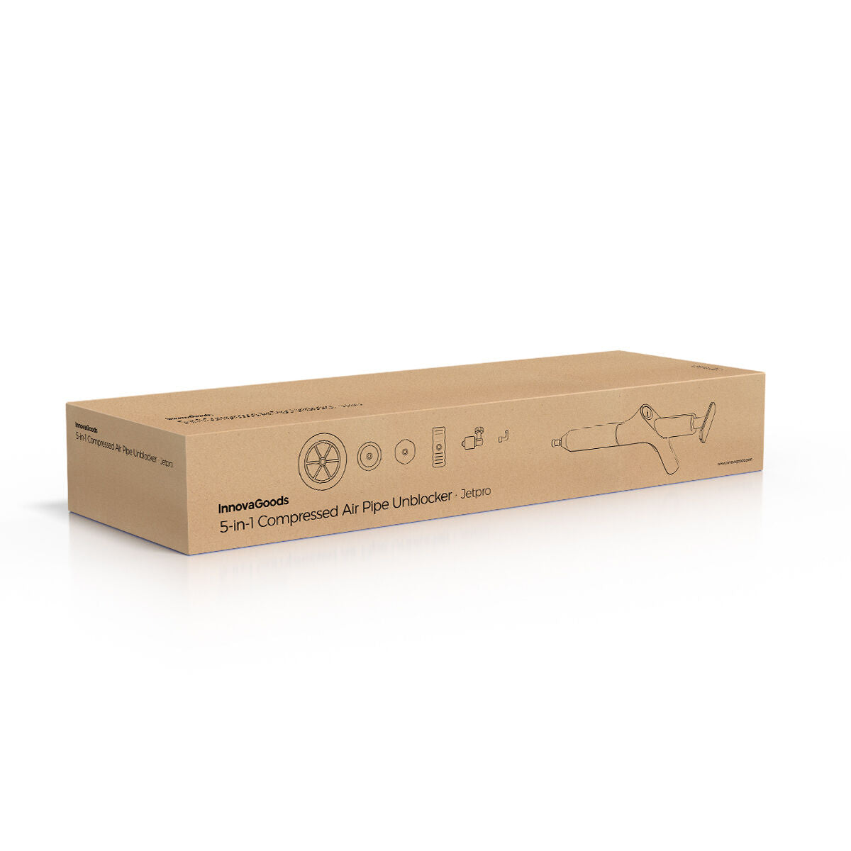 Hochdruck-Druckluftpömpel Jetpro mit 5-in-1-Manometer und Zubehör