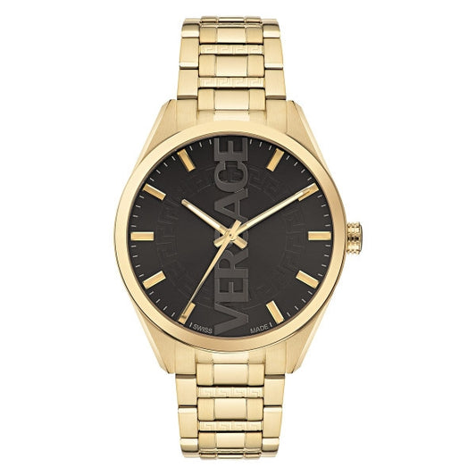 VERSACE LOGO HALO Herren Quarzuhr aus Edelstahl mit SS IP Gold 42 mm VE3H00622 – Produktansicht