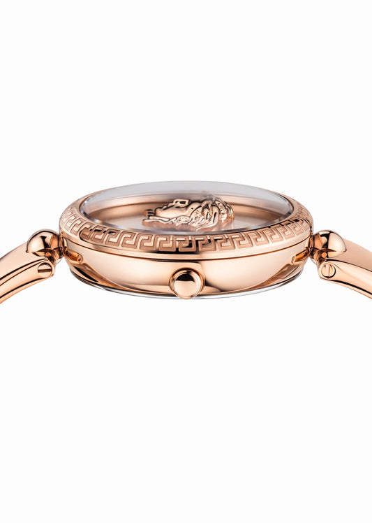 VERSACE PALAZZO EMPIRE Damen Quarzuhr aus Edelstahl mit SS IP Rose Gold - Made in: S 34 mm – Produktansicht