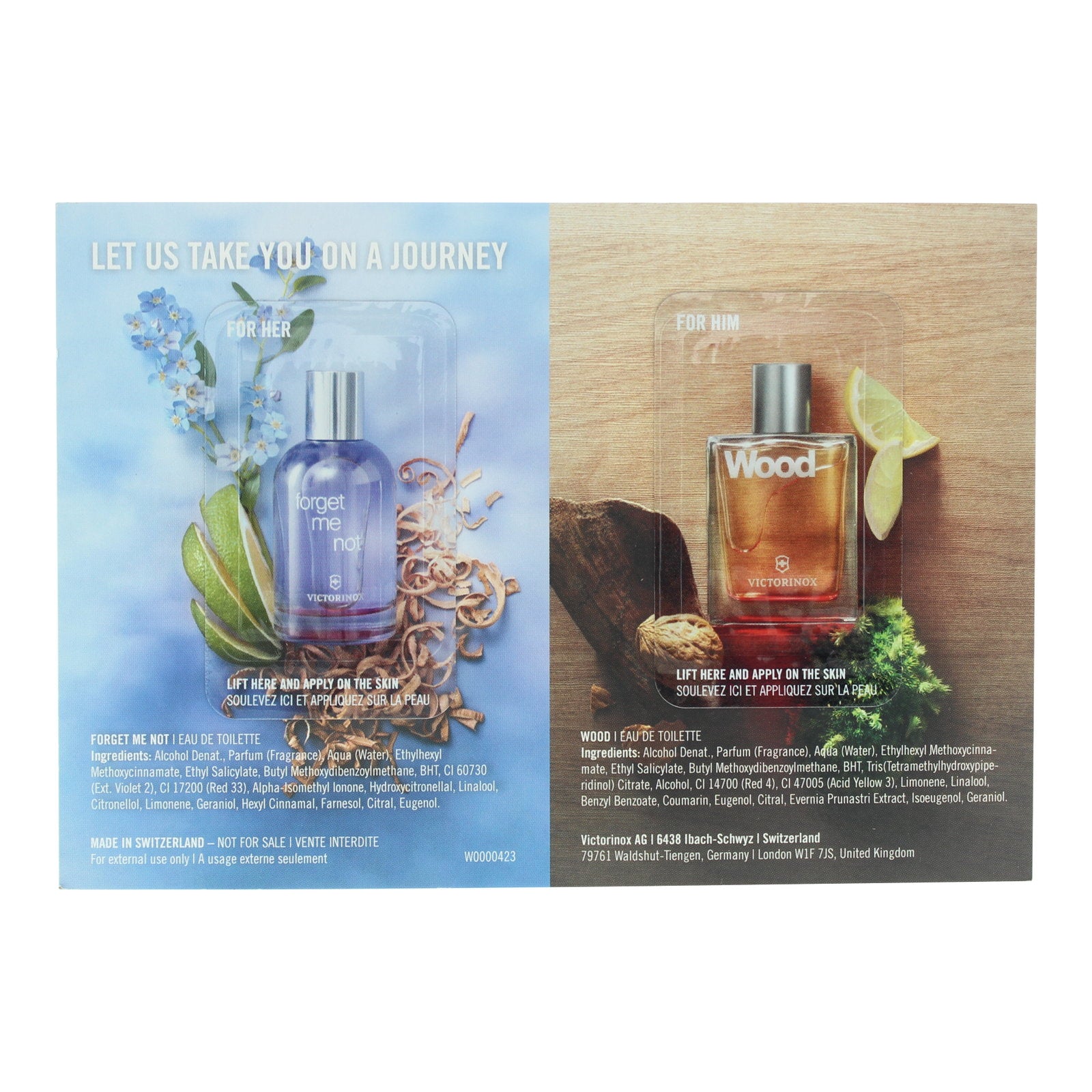 Victorinox Swiss Army Victorinox Swiss Army, Wood & Forget Me Not, Eau de Toilette, Für Frauen, *Muster Sample