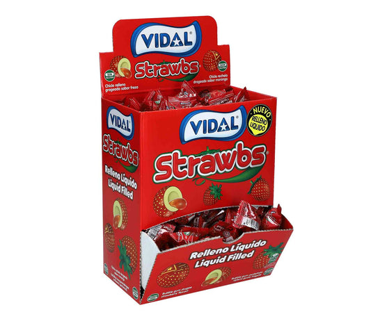 Vidal Strawbs 200er 200 einzeln verpackte Kaugummis mit Erdbeergeschmack