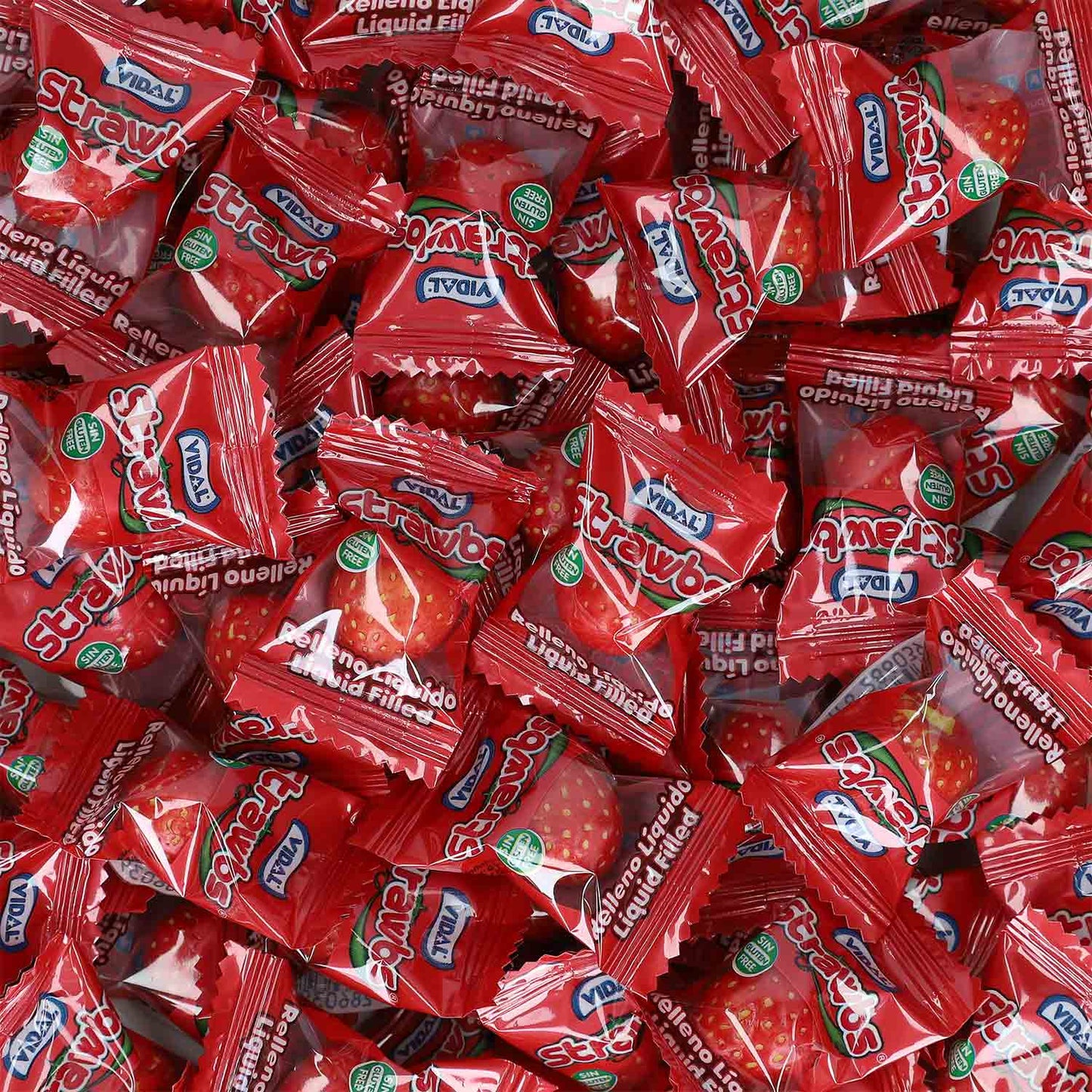Vidal Strawbs 200er 200 einzeln verpackte Kaugummis mit Erdbeergeschmack