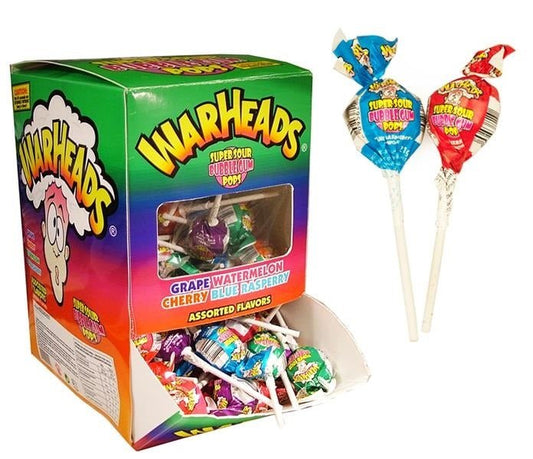 Warheads Super Sour Bubblegum Lolli 1 Stück - Candyshop.ch