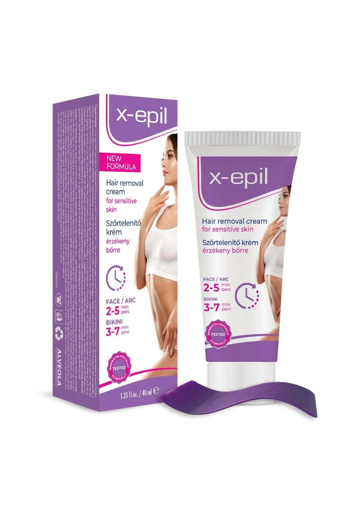 X-Epil X-Epil, X-Epil, Seidiges Finish, Haarentfernungscreme, Für empfindliche Haut, Für Achseln und Bikinizone, 40 ml Regula