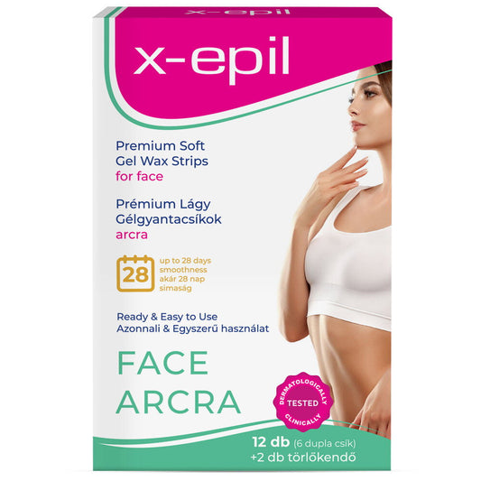 X-Epil X-Epil, Premium Soft, Seidiges Finish, Haarentfernungswachsstreifen, Für das Gesicht, 12 stk Regular
