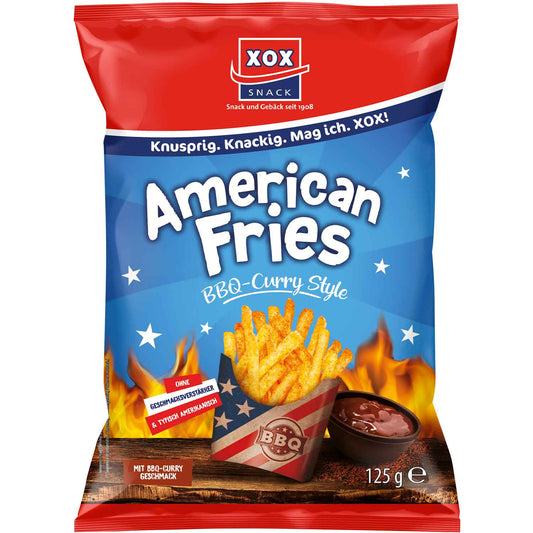 XOX American Fries BBQ-Curry Style 125g BBQ-Curry Style. - Candyshop.ch
