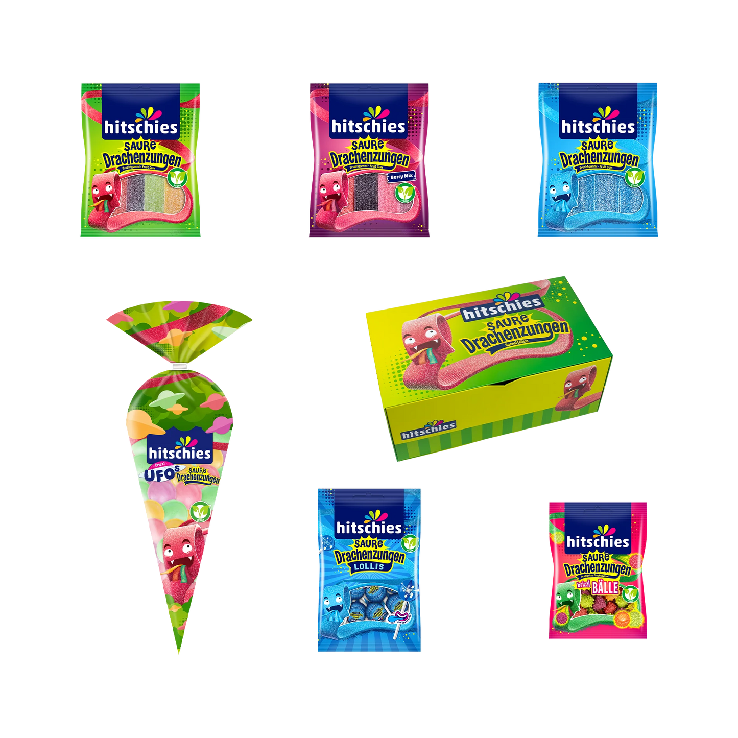 Hitschies Saure Drachenzungen Box 1281 g