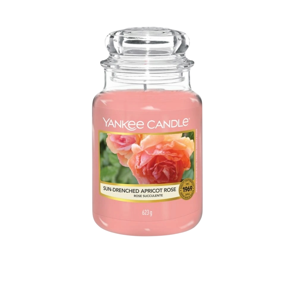 Yankee Candle Yankee Candle, Sun-Drenched Apricot Rose, Sonnenverwöhnte Aprikose, Nektarinenblüte, Duftkerze, 623 g Regular