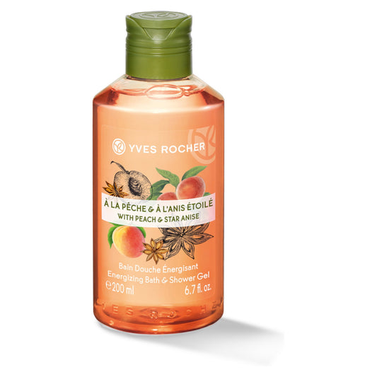 Yves Rocher Yves Rocher, Peach Star Anise, Pfirsich, Energetisierend, Duschgel, Alle Hauttypen, 200 ml Regular