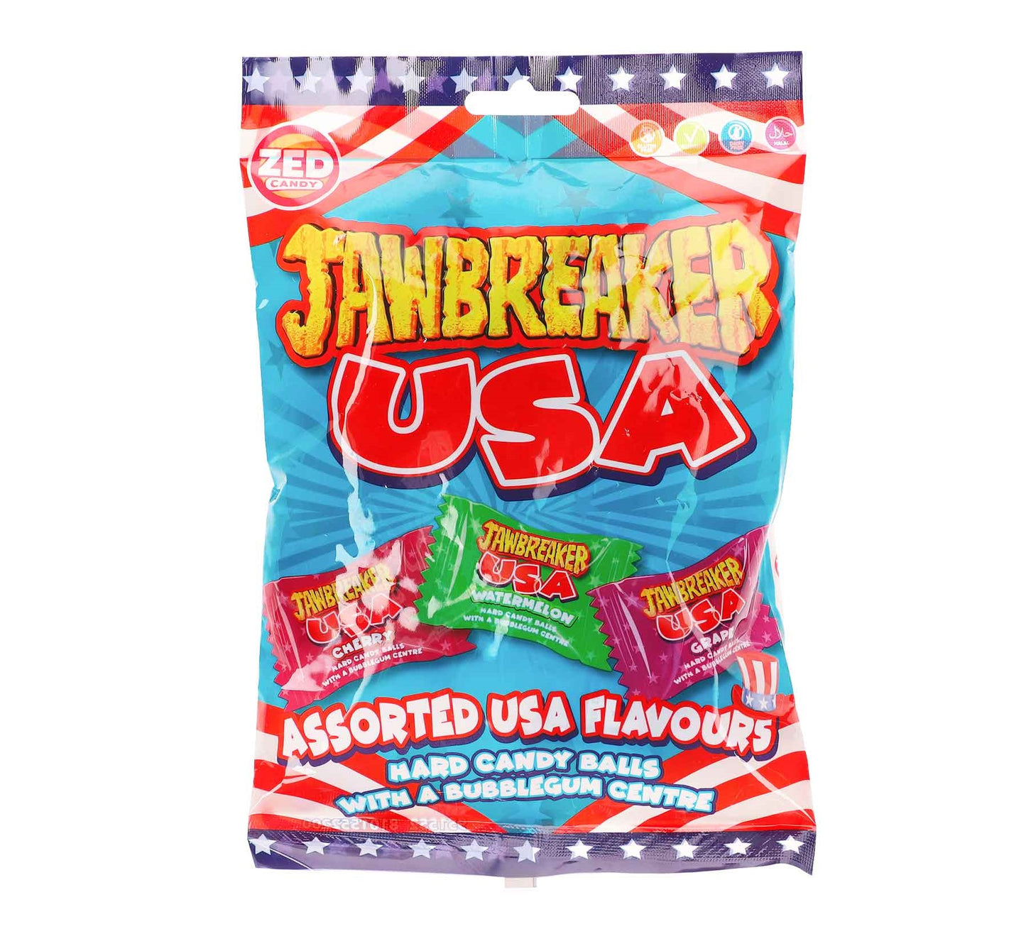 ZED Candy Jawbreaker USA 99g Harte Fruchtbonbons mit Kaugummi-Kern