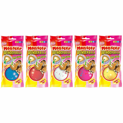 ZED Candy Monster Wunderball am Stiel Fruity Mix 60g  XXL-Lolli mit Kaugummi-Kern und Fruchtgeschmack mit Kaugummi-Kern
