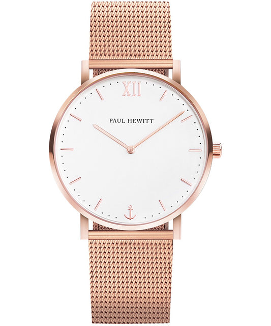 Paul Hewitt Sailor Line PH-SA-R-ST-W-4S Unisex Armbanduhr – White Sand & Roségold