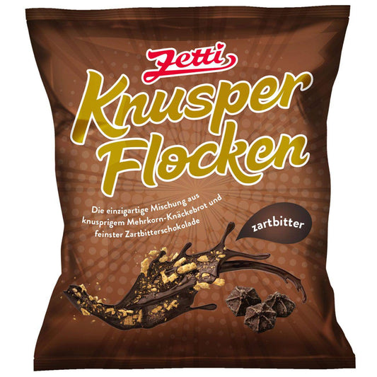 Zetti Knusperflocken Zartbitter 130g Knusprige Knäckebrot-Stückchen mit Überzug aus Zartbitter-Schokolade - Candyshop.ch