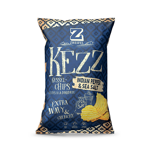 Zweifel Kessel Chips Extra Crunchy Indian Pepper & Sea Salt 110g - Candyshop.ch